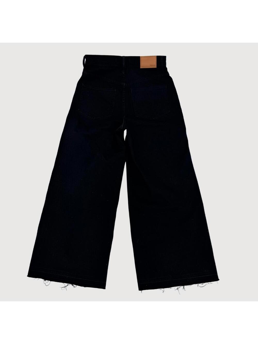 Madewell Black Wide-Leg Cropped Jeans - Picture 3 of 11